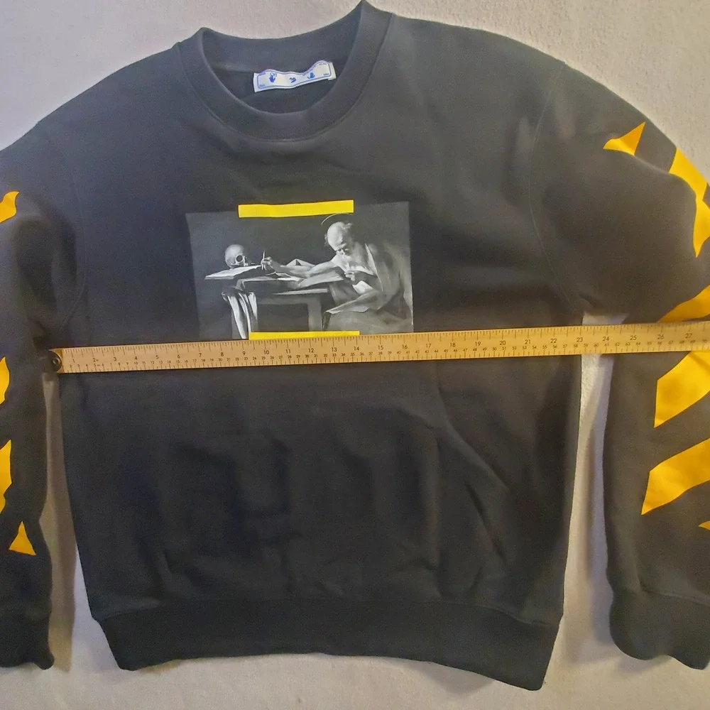 Off-White Caravaggio Saint Jerome Hooded Black Yellow Mens Large Streetwear - Picture 5 of 14